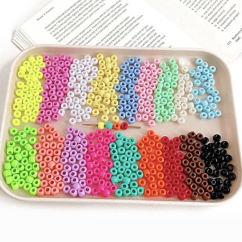 Opaque Acrylic Beads, AB Color Plated, Rondelle, Mixed Color, 58x80x7.2mm, Hole: 3.5mm