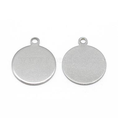 Stainless Steel Color Flat Round Stainless Steel Charms