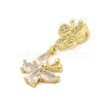 Butterfly Rack Plating Brass Micro Pave Cubic Zirconia Pendants(KK-Z074-73G)-2