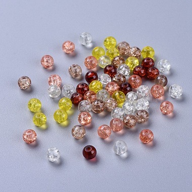 Perles de verre craquelé peintes(DGLA-X0006-6mm-12)-2
