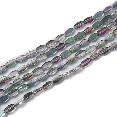 Dark Sea Green Oval Glass Beads