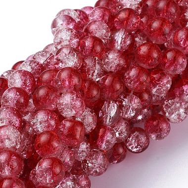 8mm Red Round Glass Beads