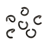 304 Stainless Steel Open Jump Rings, Ion Plating(IP), Black, 6x1mm, Inner Diameter: 4mm, 18 Gauge(STAS-M235-02G-EB)