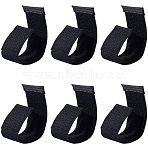 6Pcs Polyester Hook and Loop Tapes, Magic Tapes, with Elastic Ribbon, Black, 205x50x4mm(DIY-CP0013-42)