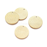 Ion Plating(IP) 304 Stainless Steel Textured Pendants, Flat Round, Golden, 20x1mm, Hole: 1mm(STAS-I098-01-20mm-G)