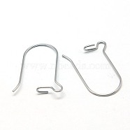 316 Surgical Stainless Steel Hook Earrings, Stainless Steel Color, 25x12mm, Pin: 0.7mm(STAS-E009-5)