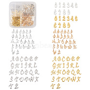 Pandahall Alloy Pendants, Cadmium Free & Lead Free, Number & Alphabet, Mixed Color, 8 Sets(FIND-TA0001-34)