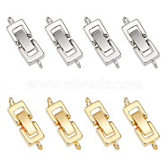 Brass Fold Over Clasps, 1-Hole, Cadmium Free & Lead Free, Mixed Color, 22x7x4mm, Hole: 1mm(KK-FH0001-11-RS)