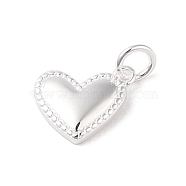 925 Sterling Silver Heart Charms, with Jump Rings, Silver, 9.5x11.5x2mm, Hole: 3.5mm(STER-K181-02S)