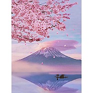 Landscape Diamond Painting Kits, Including Acrylic Board, Resin Rhinestones Bag, Diamond Sticky Pen, Tray Plate and Glue Clay, Rubbing Board, Tweezers, Pearl Pink, 400x300mm(PW-WG69974-01)
