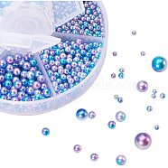 Imitation Pearl Acrylic Beads, No Hole/Undrilled Beads, Round, Colorful, 2.5~8mm; about 1163pcs/box(OACR-PH0002-04)