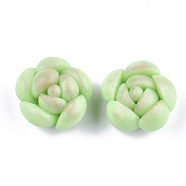 Handmade Polymer Clay Cabochons, Succulents, Light Green, 22~23x22.5~23.5x14~15mm(X-CLAY-S092-11)