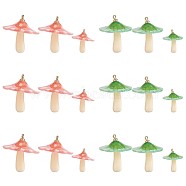 12Pcs Mushroom Charm Pendant Acrylic Mushroom Charm Colorful with Jump Ring for Jewelry Necklace Bracelet Earring Making Crafts, Mixed Color, 23x22mm(JX312A)