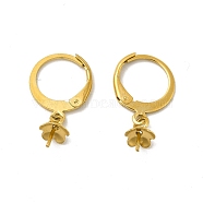 304 Stainless Steel Leverback Earring Findings, for Half Drilled Beads, Golden, 21mm, Pin: 0.6mm(STAS-P319-20G)