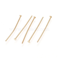 304 Stainless Steel Flat Head Pins, Real 24K Gold Plated, 23 Gauge, 20.3x0.6mm, Head: 1.4mm(X-STAS-L238-006F-G)