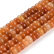 Natural Red Aventurine Beads Strands, Rondelle, 8.5x5mm, Hole: 0.8mm, about 75pcs/strand, 15.04 inch(38.2cm)(G-L604-D01-01)