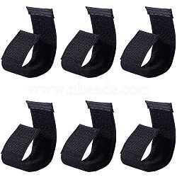6Pcs Polyester Hook and Loop Tapes, Magic Tapes, with Elastic Ribbon, Black, 205x50x4mm(DIY-CP0013-42)
