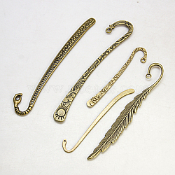 Tibetan Style Bookmarks, Mixed Shape, Antique Bronze, about 15~24mm wide, 79~122mm long, 2~4mm thick, hole: 2~3mm(TIBEP-MSMC002-AB)