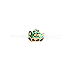 Alloy Brooches, Cartoon Cat & Cactus Planter Enamel Pins for Women, PeachPuff, 24x30mm(FIND-SZC0016-195)