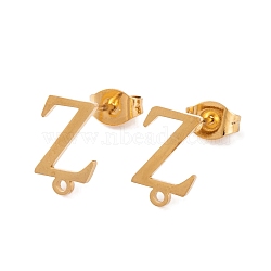 Ion Plating(IP) 304 Stainless Steel Stud Earrings, for Women, Letter Z, 11.5x8mm, Hole: 1mm, Pin: 0.7mm(FIND-Q103-01Z-G)