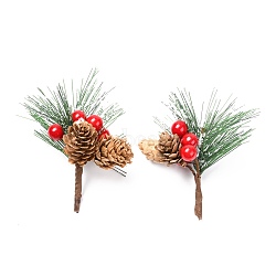 Plastic Artificial Winter Christmas Simulation Pine Picks Decor, for Christmas Garland Holiday Wreath Ornaments, Red, 117.5mm(DIY-P018-B01)