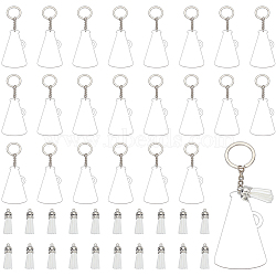 Elite DIY Blank Keychain Making Kit, Including Speaker Acrylic Pendant Keychain with Iron Finding, Faux Suede Tassel Pendant Decorations, Silver, 131mm(DIY-PH0020-79A)