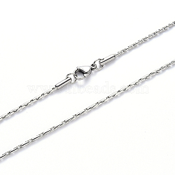 304 Stainless Steel Coreana Chain Necklace, with Lobster Claw Clasp, Stainless Steel Color, 19.68 inch(50cm)x0.6mm(NJEW-S420-005A-P)