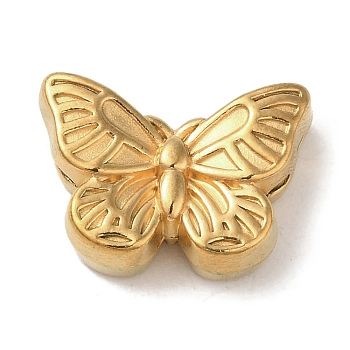 Ion Plating(IP) 304 Stainless Steel Beads, Butterfly, Golden, 13x18.5x6mm, Hole: 1mm