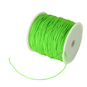 Braided Nylon Thread, Chinese Knotting Cord Beading Cord for Beading Jewelry Making, Lime, 0.8mm, about 100yards/roll