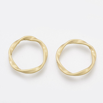Smooth Surface Alloy Linking Rings, Ring, Matte Gold Color, 16x2mm