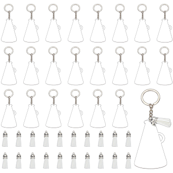 Elite DIY Blank Keychain Making Kit, Including Speaker Acrylic Pendant Keychain with Iron Finding, Faux Suede Tassel Pendant Decorations, Silver, 131mm