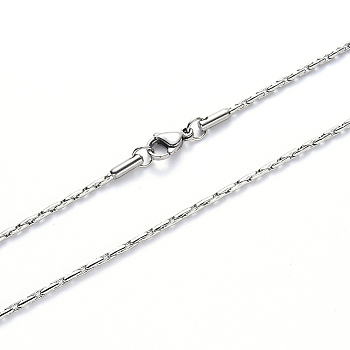304 Stainless Steel Coreana Chain Necklace, with Lobster Claw Clasp, Stainless Steel Color, 19.68 inch(50cm)x0.6mm