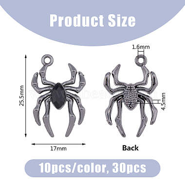 DICOSMETIC 30Pcs 3 Colors Glass Spider Pendant(FIND-DC0004-13)-2