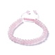 Adjustable Natural Rose Quartz Braided Bead Bracelets(BJEW-F369-A13)-1