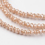 Electroplate Glass Beads Strands, Imitation Jade, Full Rainbow Plated, Faceted Rondelle, Navajo White, 3x2mm, Hole: 1mm, about 170pcs/strand, 15 inch(EGLA-P018-2mm-FR-A03)