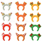 12Pcs 6 Styles Silicone Focal Beads, Christmas Hair Bands, Mixed Color, 22~29x29~36x9mm, Hole: 2mm, 2pcs/style(SIL-CJ0002-44)