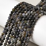 Natural Iolite Beads Strands, Round, Faceted, 3~3.5mm, Hole: 0.6mm, about 120~122pcs/strand, 15.16~15.35''(38.5~39cm)(G-G343-B01-3mm)