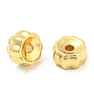 Rack Plating Eco-Friendly Brass Beads, Cadmium Free & Lead Free, Rondelle, Real 18K Gold Plated, 7~7.5x4mm, Hole: 1.8mm(KK-M258-04G)