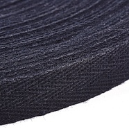 Cotton Ribbons, Herringbone Ribbon, for Jewelry Making, Black, 5/8 inch(15mm), 45m/roll(OCOR-WH0032-49A)