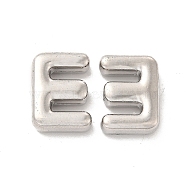 Alloy Beads, Long-Lasting Plated, Cadmium Free & Lead Free, Letter, Letter.E, 14x10.5x4.5mm, Hole: 2mm(PALLOY-E024-28E-P)