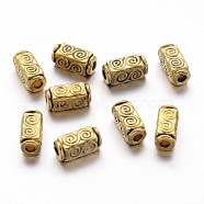 Tibetan Style Beads, Zinc Alloy Beads, Antique Golden Color, Lead Free & Cadmium Free, Cuboid, Size: about 10.5mm long, 5mm wide, 5mm thick, hole: 2.5mm(X-GLF0044Y)