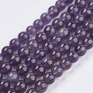 Natural Gemstone Beads Strands, Amethyst, AB Grade, Round, Purple, 6mm(X-G-S035)