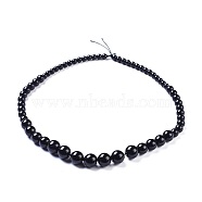 Natural Obsidian Graduated Beads Strands, Round, 6~12mm, Hole: 1.2mm, 63pcs/strand, 18.2 inch(46.3cm)(G-I201-I01)