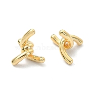 Brass Beads, Twist Knot, Real 18K Gold Plated, 15x15x11mm, Hole: 0.6mm(KK-B072-45G)