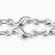 304 Stainless Steel Bar Link Chains, Soldered, with Spool, Stainless Steel Color, 11.5x3.5x2mm, about 32.8 Feet(10m)/roll(CHS-H009-16P)