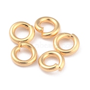 Rack Plating Brass Jump Rings, Open Jump Rings, Long-Lasting Plated, Real 24K Gold Plated, 4.5x1mm, 18 Gauge, Inner Diameter: 2.5mm(KK-O139-18M-G)