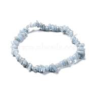Natural Angelite Chips Beads Stretch Bracelets, Inner Diameter: 2-1/8 inch(5.5cm)(BJEW-JB06621)