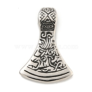 316 Surgical Stainless Steel Pendants, Viking Axe Charm, Antique Silver, 40.5x27.5x9mm, Hole: 6mm(STAS-E212-102AS)