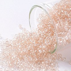 TOHO Round Seed Beads, Japanese Seed Beads, (630) Light Rosaline Transparent, 11/0, 2.2mm, Hole: 0.8mm, about 1110pcs/10g(X-SEED-TR11-0630)