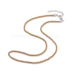 Round Glass Beaded Necklace for Women, Golden, 15.16 inch(38.5cm)(NJEW-JN03821-02)